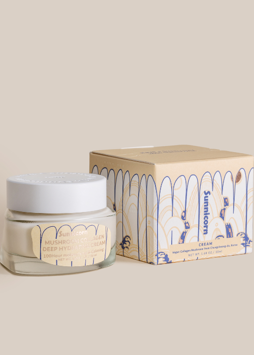 sunnicorn Mushroom Collagen Deep Hydrating Cream 50 ml kartong och burk